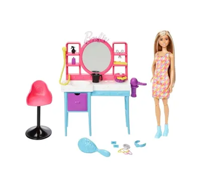 Xmlbayiciniz Muhteşem Kuaför Oyun Seti Renk Değiştiren Saç Özellikli Barbie Muhteşem Kuaför Oyun Seti Hkv00