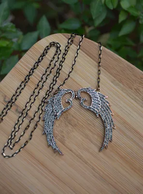 Stoneage Black Diamond Kanat Kolye - Gri - Stoneage