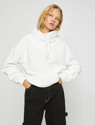 Koton Şardonlu Kapüşonlu Basic Sweatshirt Oversize