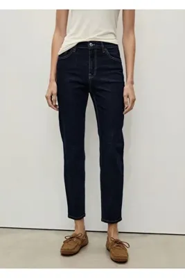 MANGO Woman Newmom confort yüksek belli jean pantolon