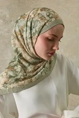 SilkTouch Yeşil Florina Desen Kraş Şal