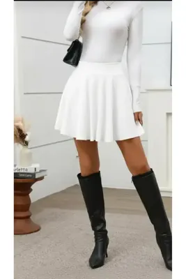 MRDN MODA Yüksek bel Süper esnek mini kloş etek