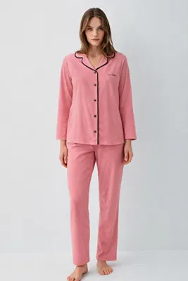 Pierre Cardin Kadın Gömlek Yaka Düğmeli & Kutulu Pijama Takımı