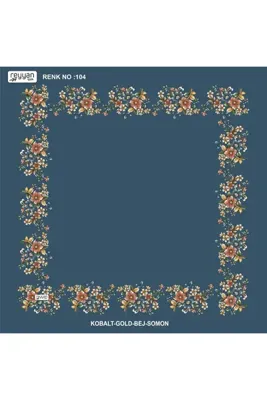 REYYAN Poşetli Yazma Düz Çiçekli 90'lık Oyalık Yemeni İç Tülbent Dağıtmalık 90x90 cm Ortası Boş Kenarları Çiçekli
