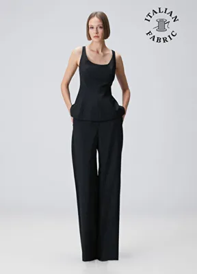 Beymen Collection Siyah Straight Leg Yün Pantolon