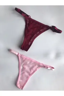 mendoza store Dantel Detaylı Kadın Külot Seti 2 li Tanga S m l Uyumlu