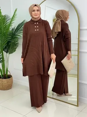 MODANURSEDA Kahverengi Pantolon Takımı - Kahverengi - MODANURSEDA