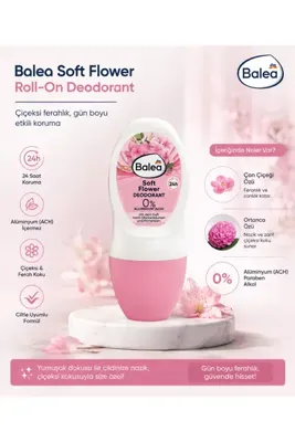 Balea dm Balea Soft Flower Roll-On Deodorant 24 Saat Koruma 0% Alüminyum Çiçeksi Ferahlık 50 ml