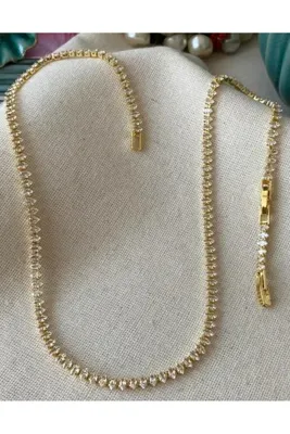 ELİF TAKI AKSESUAR Çelik Badem Gold Suyolu Kolye