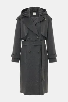 W Collection ANTRASİT ÇIKABİLİR KAPÜŞONLU MANTO