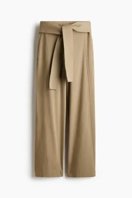 H&M Kuşak Detaylı Gabardin Pantolon