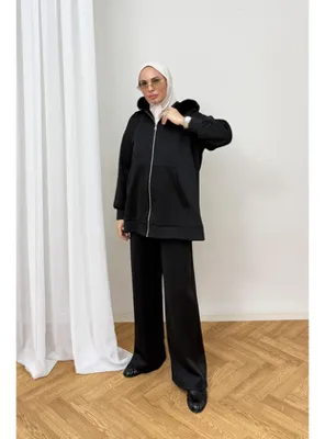 Melike Tatar Kürklü Scuba Takım 22-75002 SİYAH
