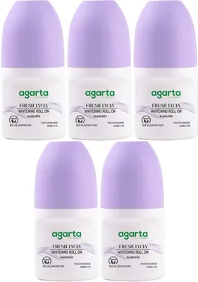Agarta Roll-On Kadın 50 ML Fresh Lycıa Sensatıon (24 Saat Etkili Ter Kokusu Önleyici) (5 Li Set)
