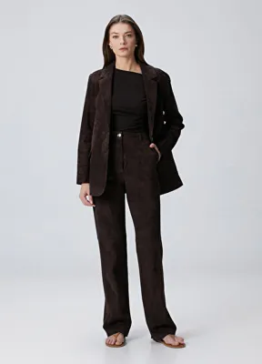 Beymen Collection Kahverengi Süet Pantolon