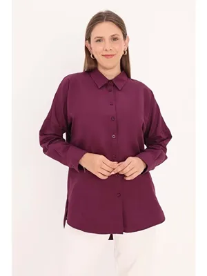 ALLDAY Mürdüm Oversize Basic Gömlek