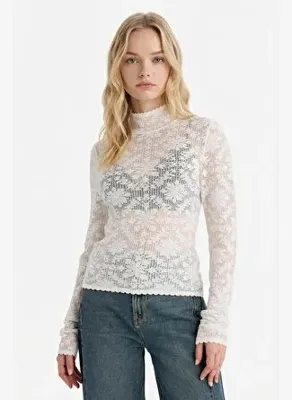 DeFacto Slim Fit Dar Kesim Balıkçı Yaka Desenli İnce Triko Kazak