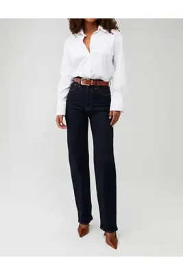 Levi's SUPER HIGH DARK BLUE RISE RIBCAGE STRAIGHT / YÜKSEK BEL KOYU YIKAMALAI DENİM PANTOLON