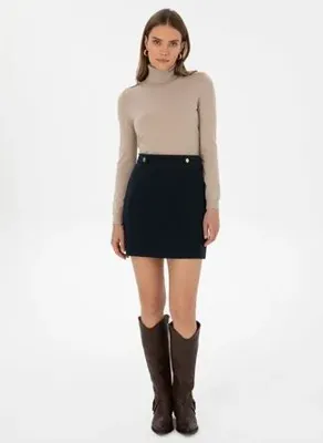 Pierre Cardin Lacivert Kadın Bol Kesim Etek NIGES-E