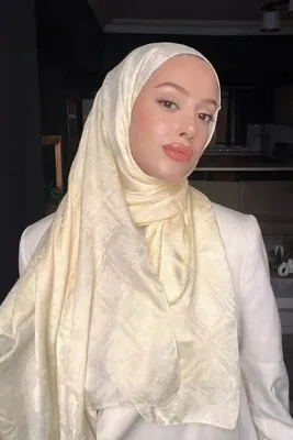 Madame Polo Premium Glow Jakar Şal Dama - Sarı