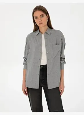 Pierre Cardin Gri Oversize Uzun Kollu Gömlek 50313653