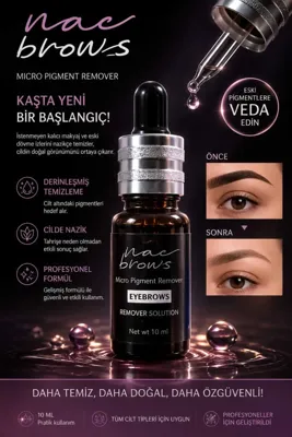 Aka Brows Micro Pigment Remover Kaş Pigment Silici / Kaş Dövmesi ve Kalıcı Makyaj Silme Solüsyonu 10 ml