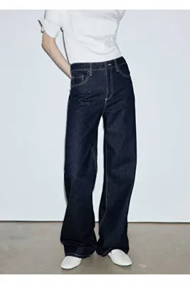 MANGO Woman Danila wide leg yüksek belli jean