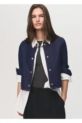 MANGO Woman Crop denim ceket