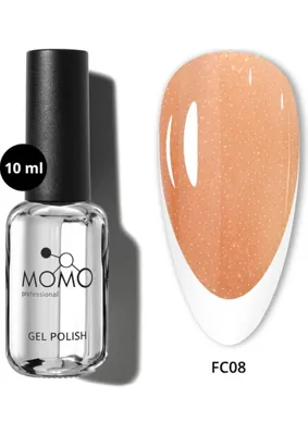 Momo Professional Kalıcı Oje için Renkli Rubber Base Coat FC08, Altın Simli Açık Bronz, 10 ml