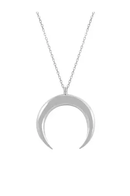 Söğütlü Silver Gümüş Rodyumlu Hilal Kolye Sgtl7290