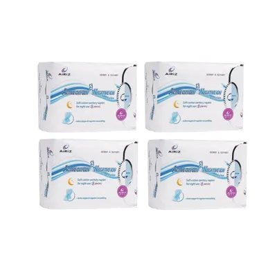 Tiens Airiz 8Li Gece 3 Paket + 30Lu Gündüz 1 Paket Hijyenik Kadın Pedi Seti (4 Paket 54 Adet)