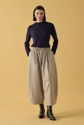 Ceylan Otantik Taş Poplin Dökümlü Şalvar Pantolon