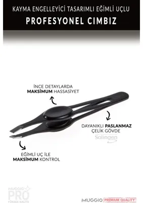 Muggio Profesyonel Cımbız 101 Ergonomik Tasarım ve Eğimli Uçlar ile Hassas Tüy Temizliği