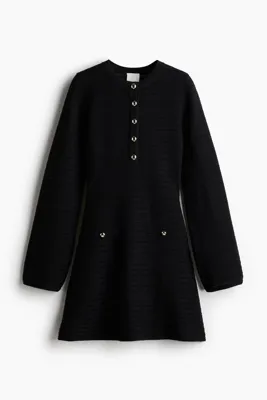 H&M Delik Desenli Triko Elbise