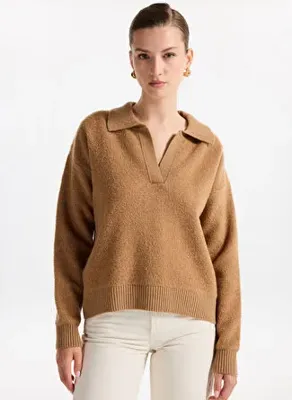 Fabrika Camel Kadın Relaxed Kazak F5WL-KZK0003