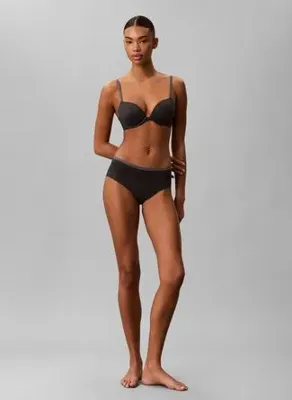 Calvin Klein LV00QF7315 CK WOMEN Gri Melanj Siyah Kadın Destekli Sütyen