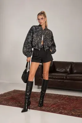 CEBBUTİK Astarlı Deri Bomber Mont