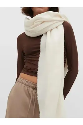 Paragon Trend Ekru Soft Yumuşak Dokulu Atkı