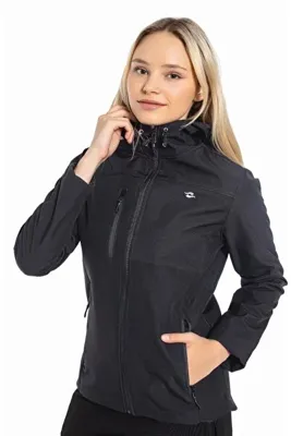 CROZWİSE Antrasit Kadın Su Geçirmez Softshell Outdoor Mont / Ceket - 5037-06