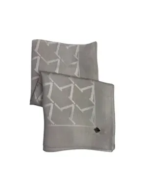 19v69 ITALIA Düz Renk Jakarlı Yün Seri Eşarp Askısı ile Birlikte 120x120 cm Gülkurusu