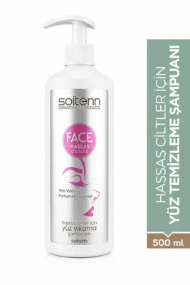 SOİTENN Face Hassas Ciltler İçin Vitis Vinifera Arbutin İçeren Yüz Temizleme Şampuanı 500 ml