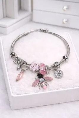 ZEMPERİ BİLEKLİK GÜMÜŞ RENK CHARM BİLEKLİK