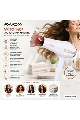 Genel Markalar AWOX 1407 ( BEYAZ ) AVİTO SAÇ KURUTMA MAKİNESİ 2200W