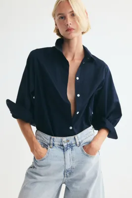 H&M Pamuklu ve Balon Kollu Gömlek