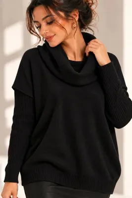 citycenterfashion Kadın Degaje Yaka Cepli Triko Kazak Cty-cnd-11369