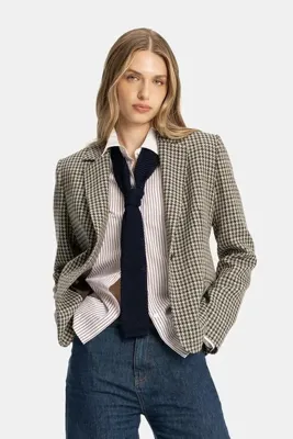 W Collection ÇOK RENKLİ STANDART KALIP VİSKOZ MONO YAKA CEKET