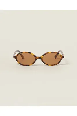 miii Oval Leopar Güneş Gözlük