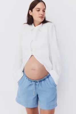 H&M MAMA Büzgü Bağlı Kot Şort