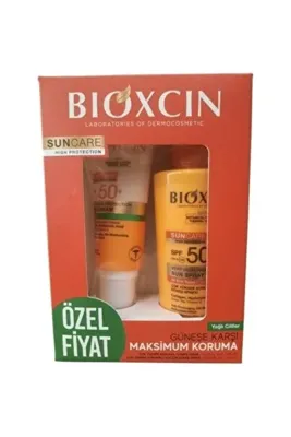 Bioxcin Sun Care Spf 50 Yüz Güneş Kremi 50 ml Karma Yağlı Cilt + Vücut Güneş Spreyi 200 ml
