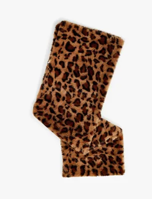 Koton Suni Kürk Leopar Atkı