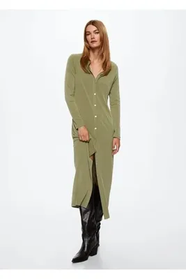 MANGO Haki Kadın Elbise 37094065